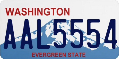 WA license plate AAL5554
