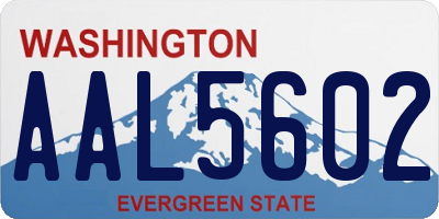 WA license plate AAL5602