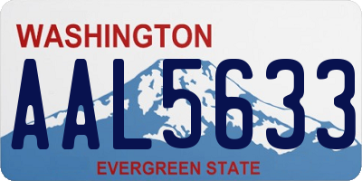 WA license plate AAL5633