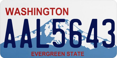 WA license plate AAL5643