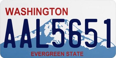 WA license plate AAL5651