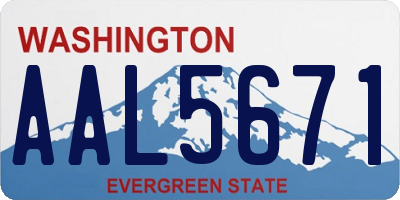 WA license plate AAL5671