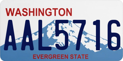 WA license plate AAL5716