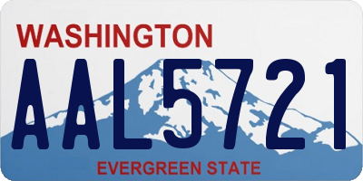 WA license plate AAL5721