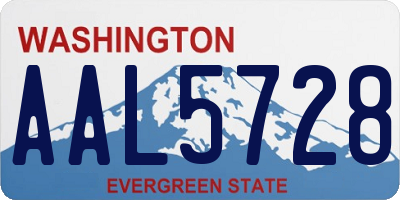 WA license plate AAL5728