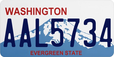 WA license plate AAL5734