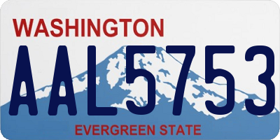 WA license plate AAL5753