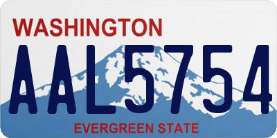 WA license plate AAL5754