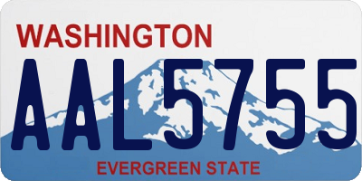 WA license plate AAL5755