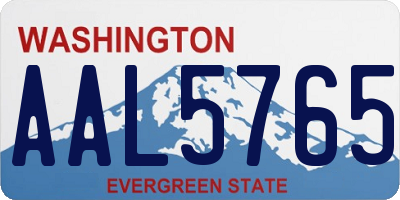 WA license plate AAL5765