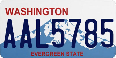 WA license plate AAL5785
