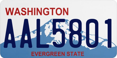 WA license plate AAL5801
