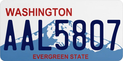 WA license plate AAL5807
