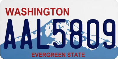 WA license plate AAL5809