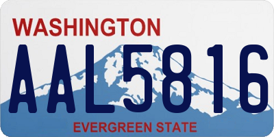 WA license plate AAL5816