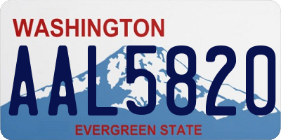 WA license plate AAL5820
