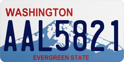 WA license plate AAL5821