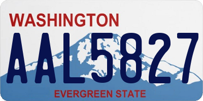 WA license plate AAL5827