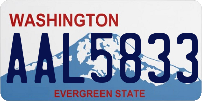 WA license plate AAL5833