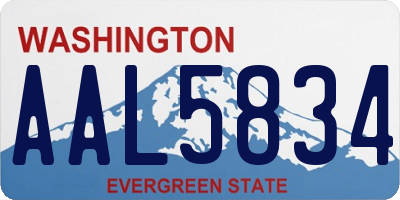 WA license plate AAL5834