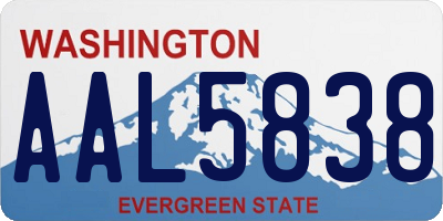 WA license plate AAL5838
