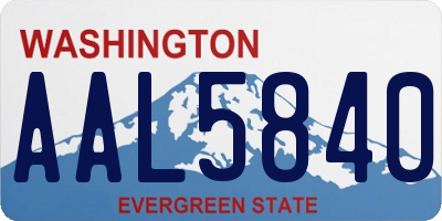WA license plate AAL5840