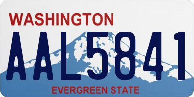 WA license plate AAL5841