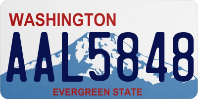 WA license plate AAL5848