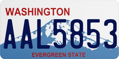 WA license plate AAL5853