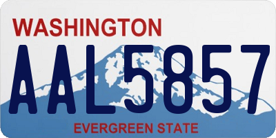 WA license plate AAL5857