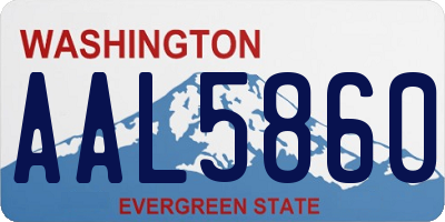 WA license plate AAL5860