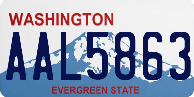 WA license plate AAL5863