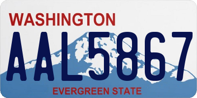 WA license plate AAL5867