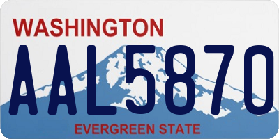 WA license plate AAL5870