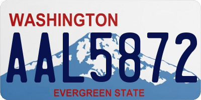 WA license plate AAL5872