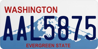 WA license plate AAL5875