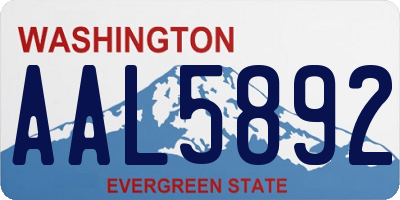 WA license plate AAL5892