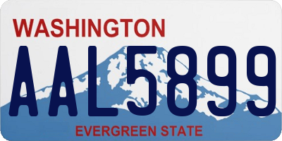 WA license plate AAL5899