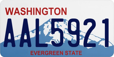 WA license plate AAL5921
