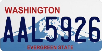 WA license plate AAL5926