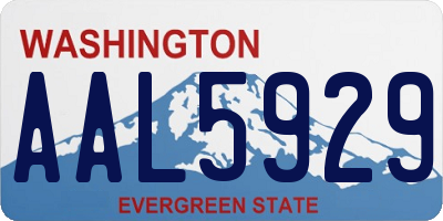 WA license plate AAL5929