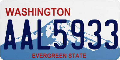 WA license plate AAL5933