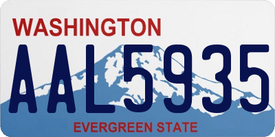 WA license plate AAL5935