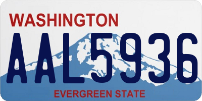 WA license plate AAL5936