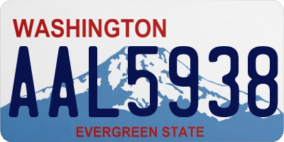 WA license plate AAL5938