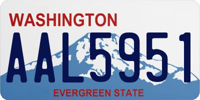 WA license plate AAL5951