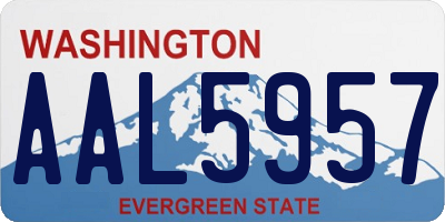 WA license plate AAL5957