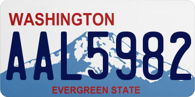WA license plate AAL5982