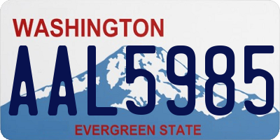 WA license plate AAL5985