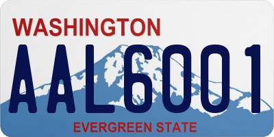 WA license plate AAL6001
